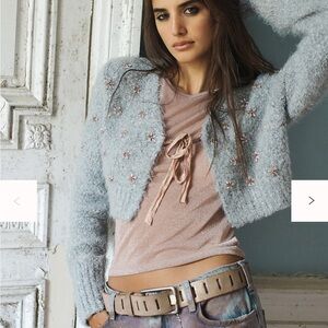 Free People Twinkle Tie-Front Cardigan Sweater